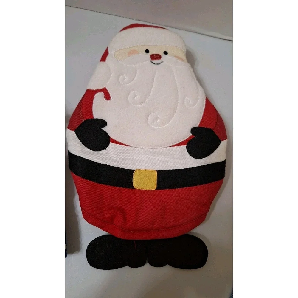 Set of 2 Vintage Novelty Reindeer/Santa 3D Oven Mitt Pot Holder Winfield Trading